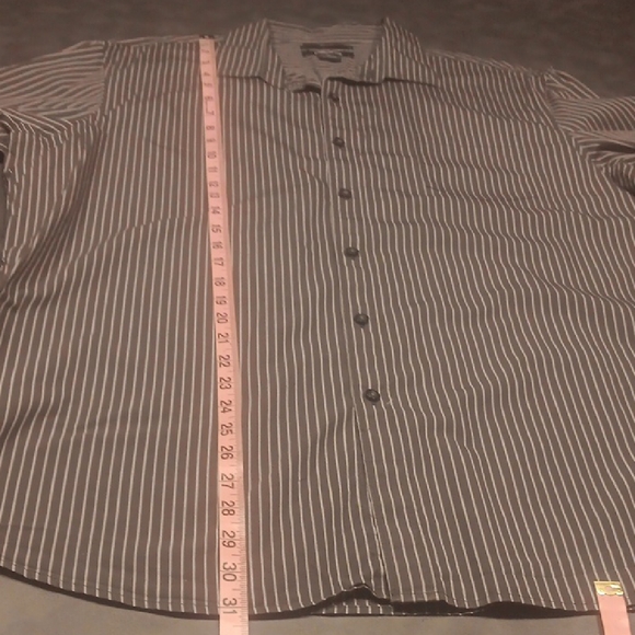 Claiborne Men's Dark Pinstripe Button Down Shirt - Picture 8 of 10